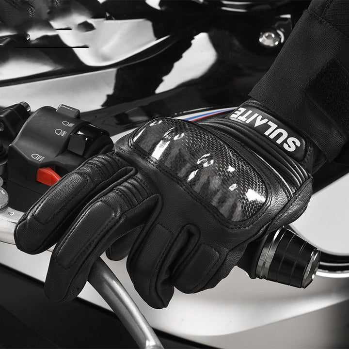 Motorcycle Sheepskin Riding Full Finger Gloves