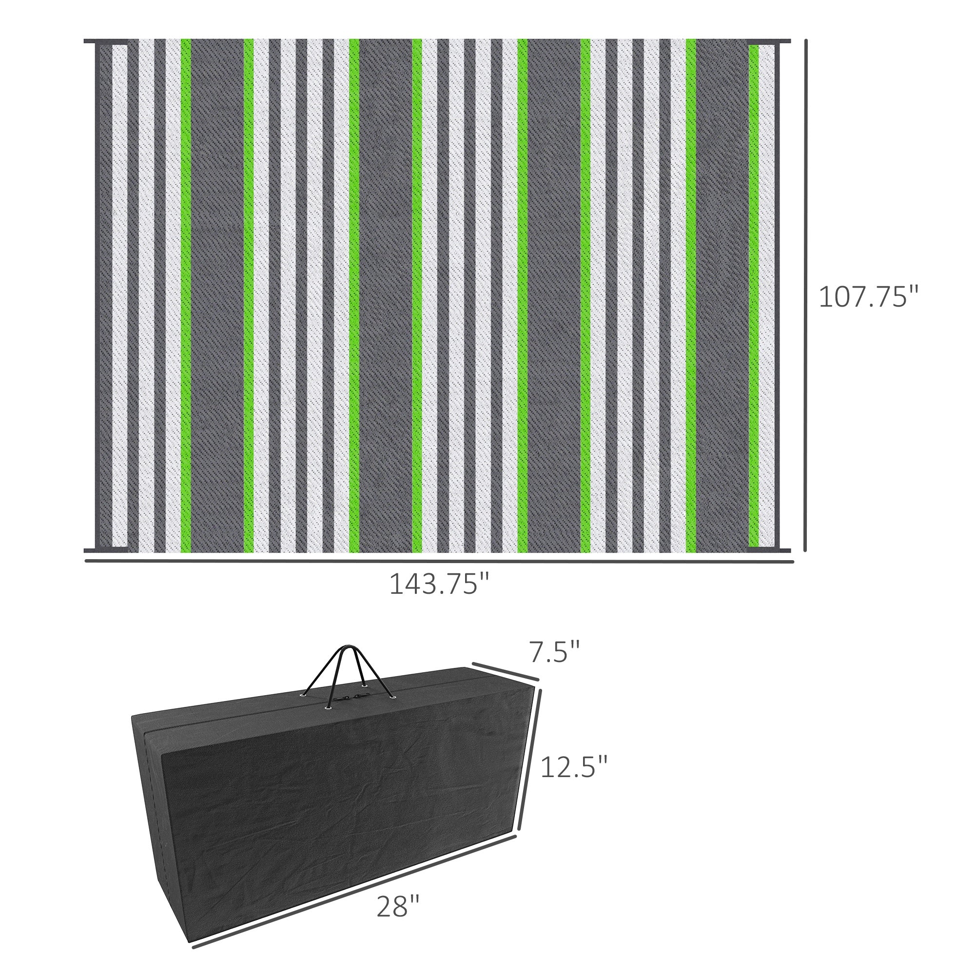 9x12 Reversible Waterproof Outdoor Rug