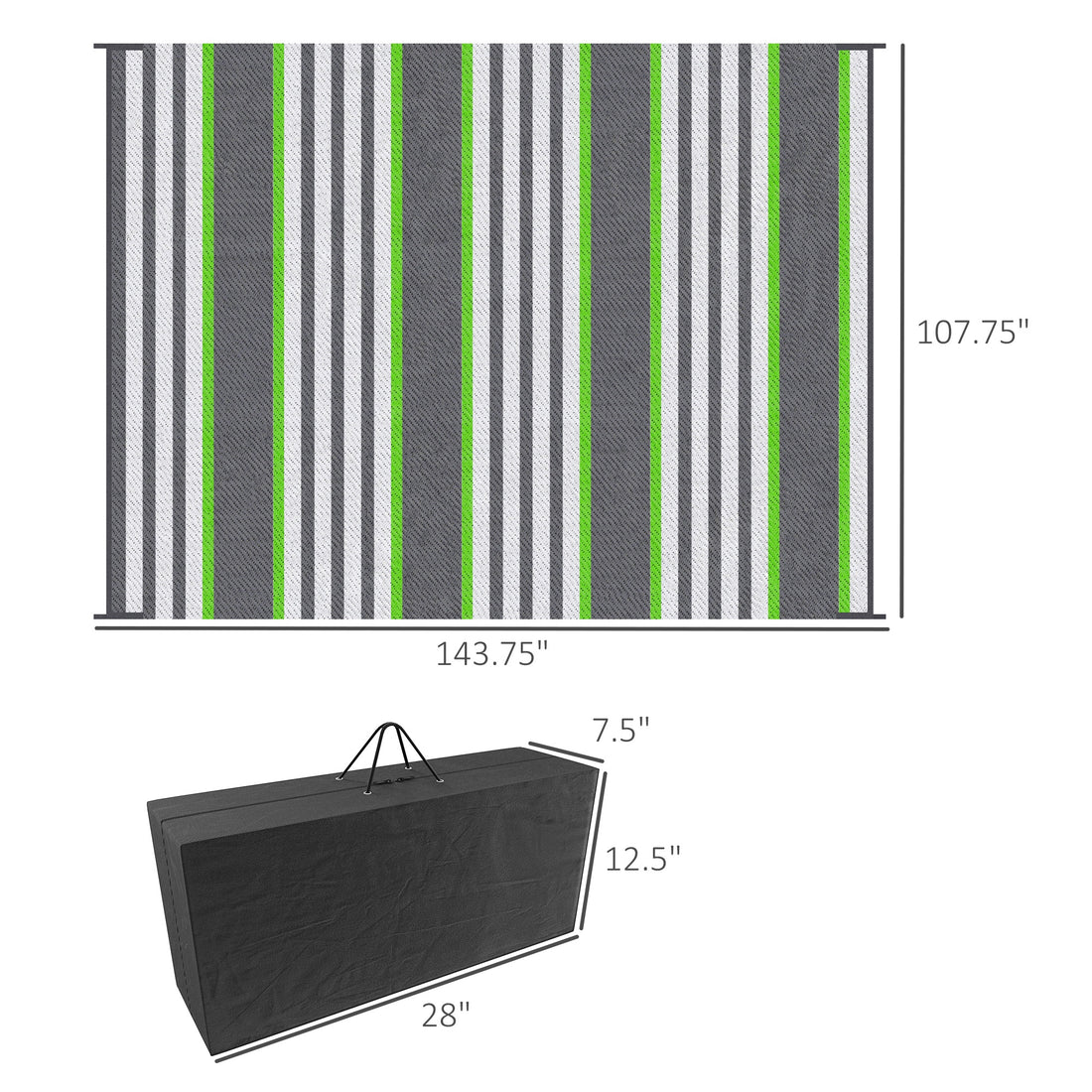 9x12 Reversible Waterproof Outdoor Rug