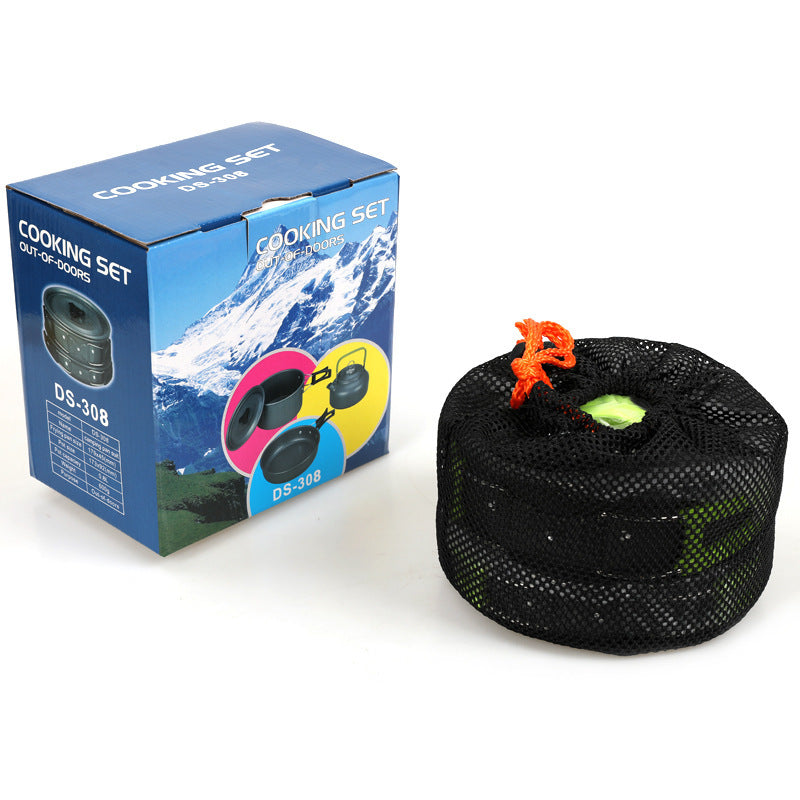 3 Piece Camping Cookware Set with Teapot