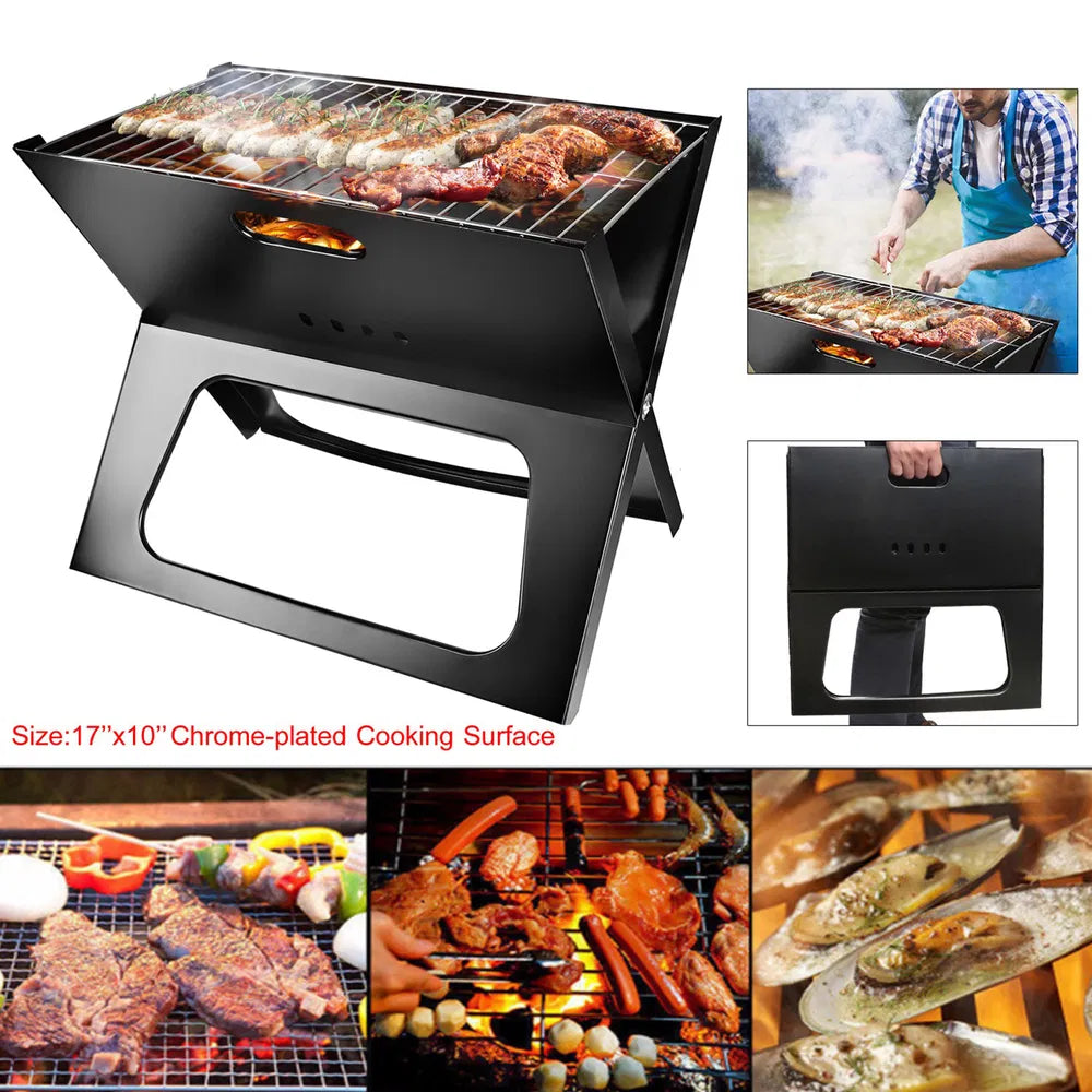 Foldable BBQ Grill For Camping, Picnic, RV Travel & Backyard Use