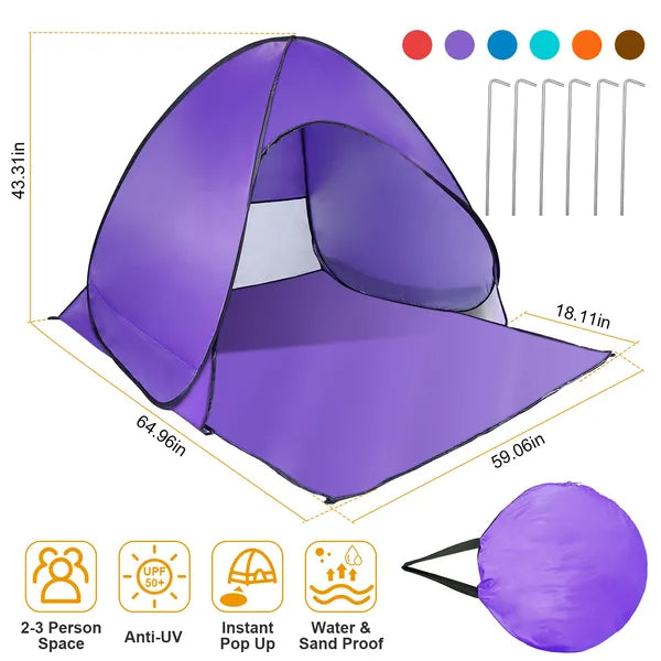 Beach Tent Shade Shelter Anti UV Waterproof Automatic Canopy Tent
