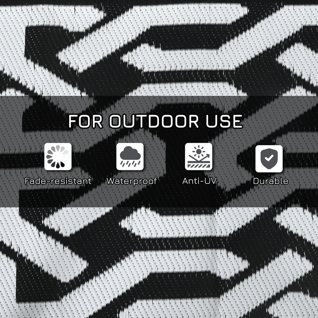 Reversible Outdoor RV Camping Rug With Carry Bag