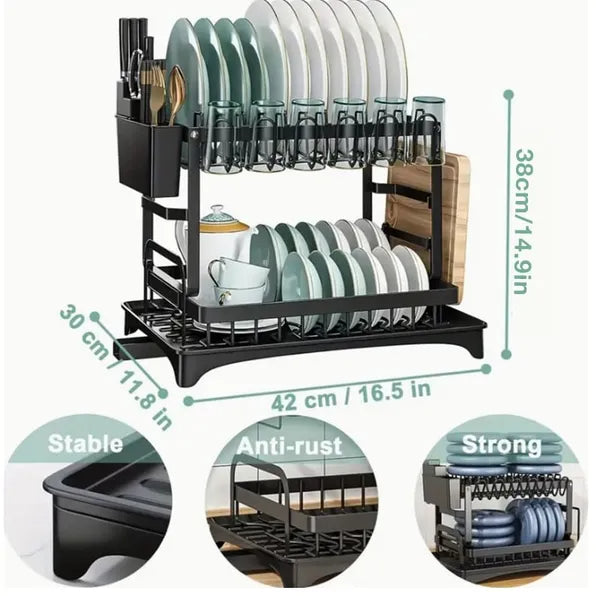 Kitchen Dish Drying Rack With Drain Board