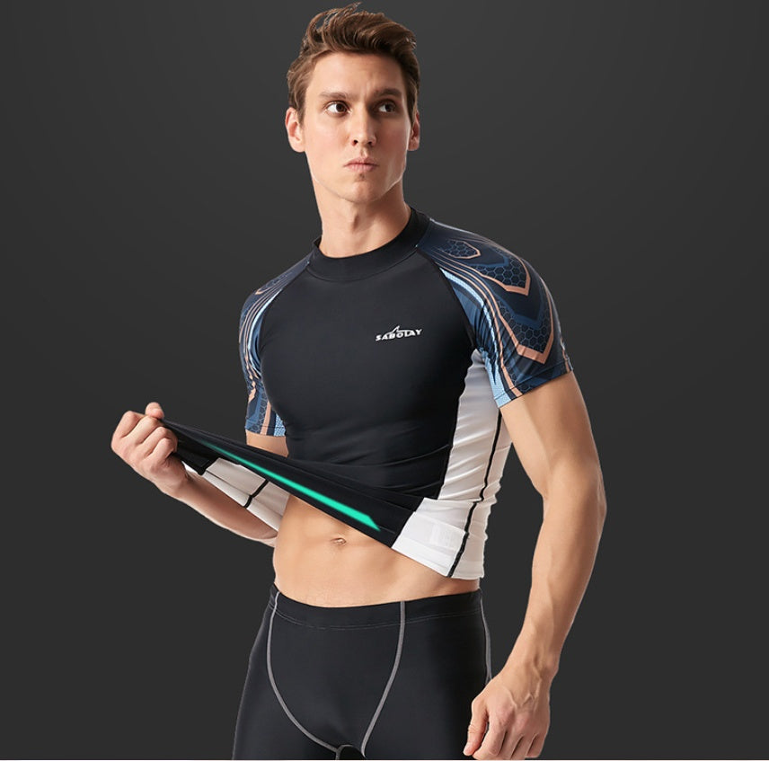 Men’s Lycra Rash Guard Swimming Suit Performance Wear