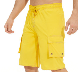 Men’s Solid Color Casual Outdoor Beach Shorts