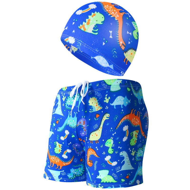 Children’s Swimming Trunks With Cap Beach Vacation Swim Set