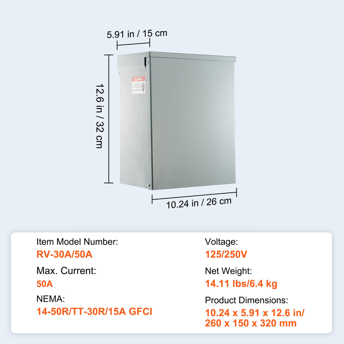 VEVOR Temporary Power Outlet Panel,RV Power Outlet Box