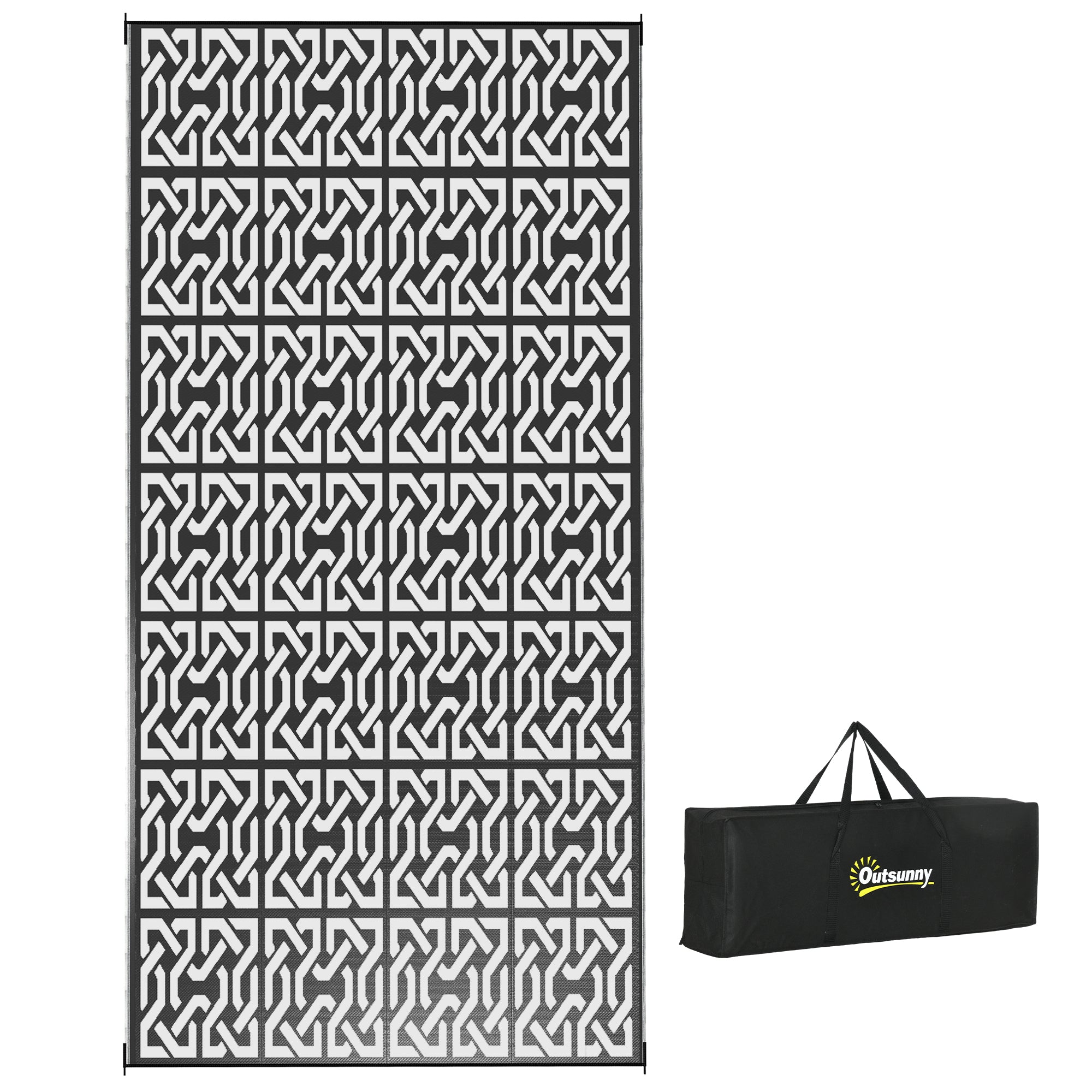 Reversible Outdoor RV Camping Rug With Carry Bag