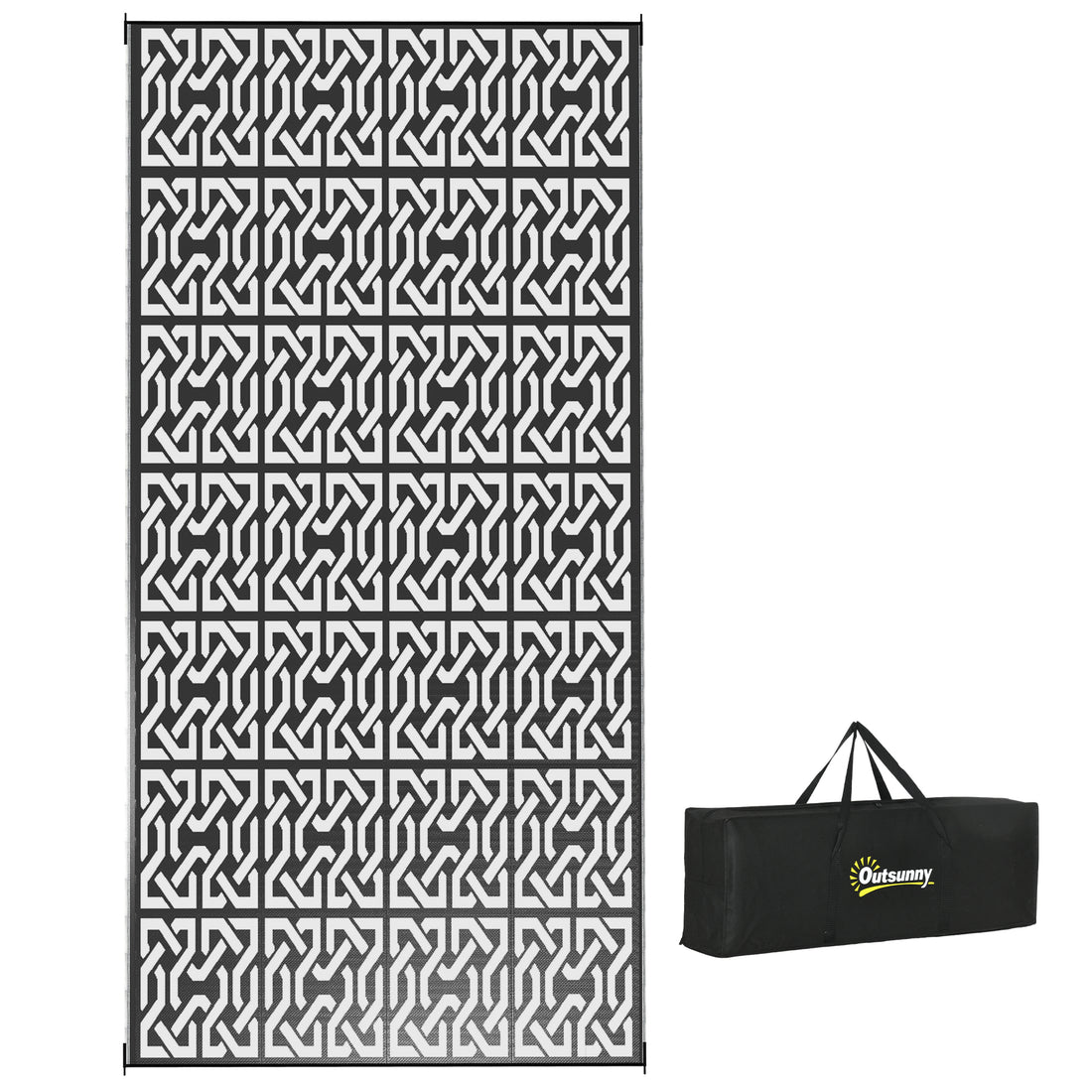 Reversible Outdoor RV Camping Rug With Carry Bag