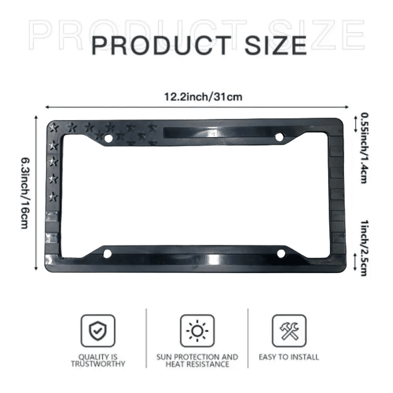 Black 3D ABS Car Tag Frame Holder Decal