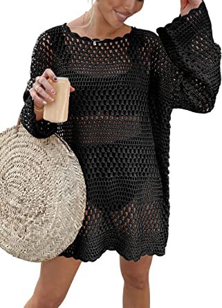 Woven Round Neck Beach Cover-Up
