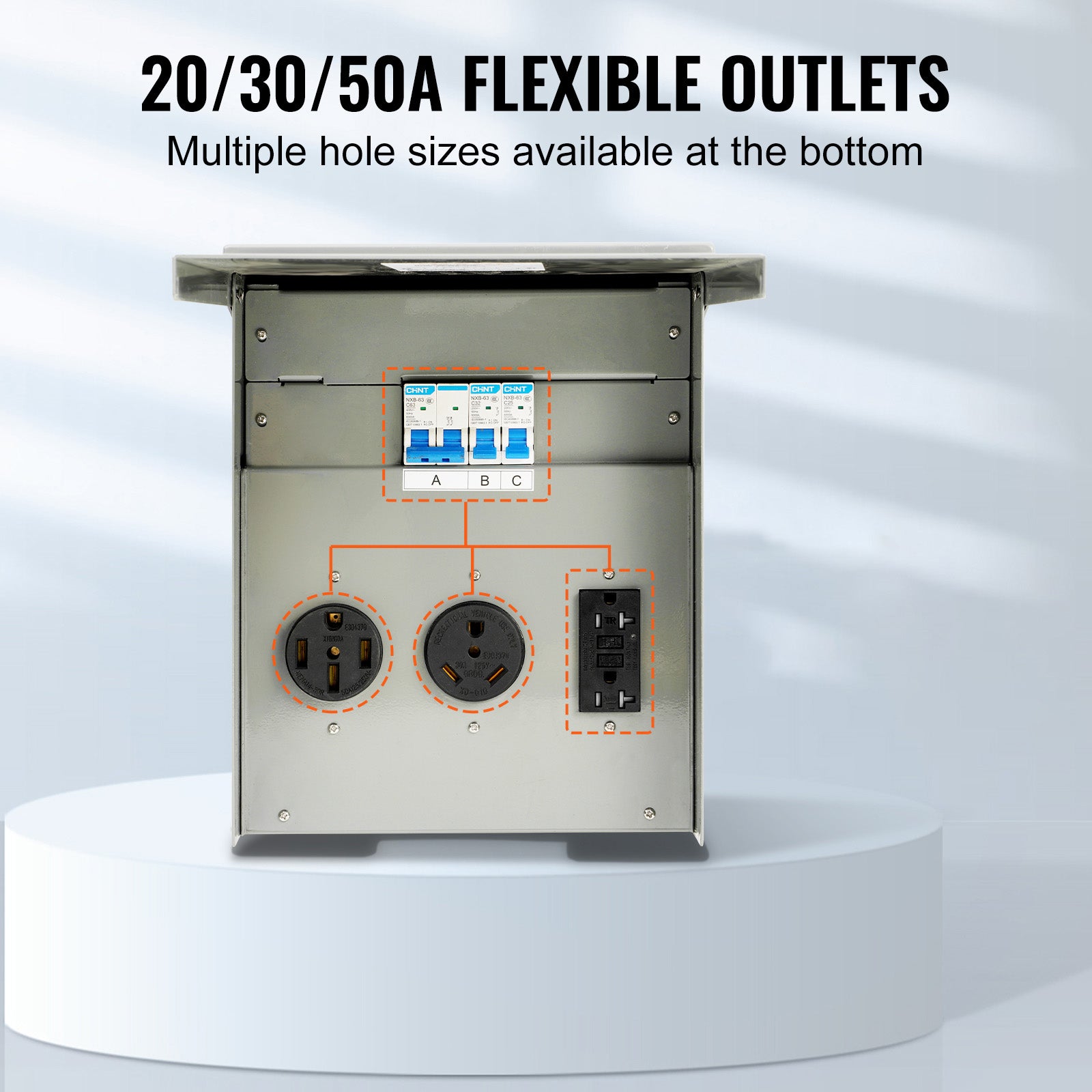 VEVOR Temporary Power Outlet Panel,RV Power Outlet Box