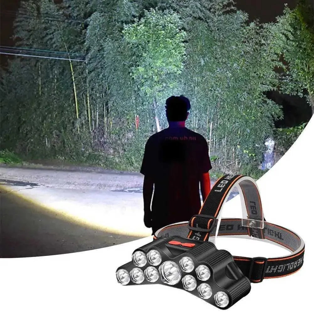 USB Rechargeable 11 LED Headlamp With 18650 Battery