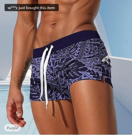 Men’s Tropical Print Swim Trunks
