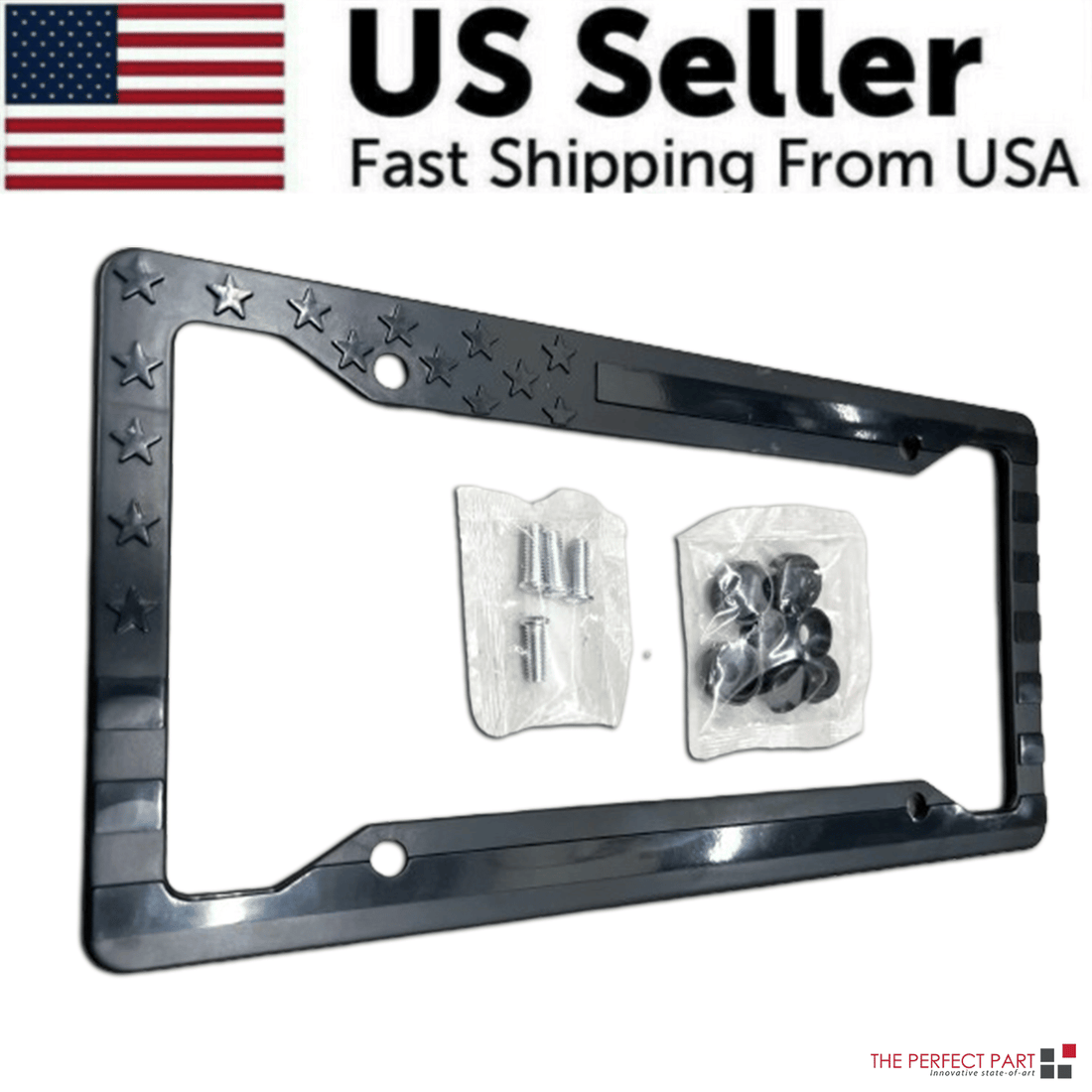 Black 3D ABS Car Tag Frame Holder Decal