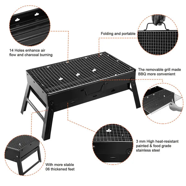 Portable Foldable Charcoal BBQ Grill