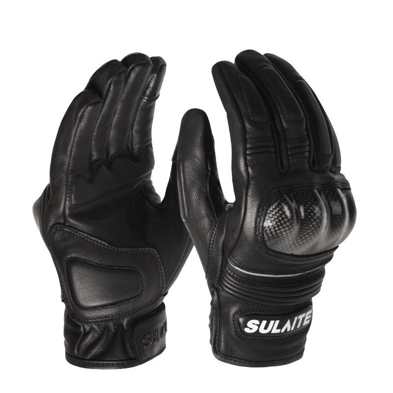 Motorcycle Sheepskin Riding Full Finger Gloves