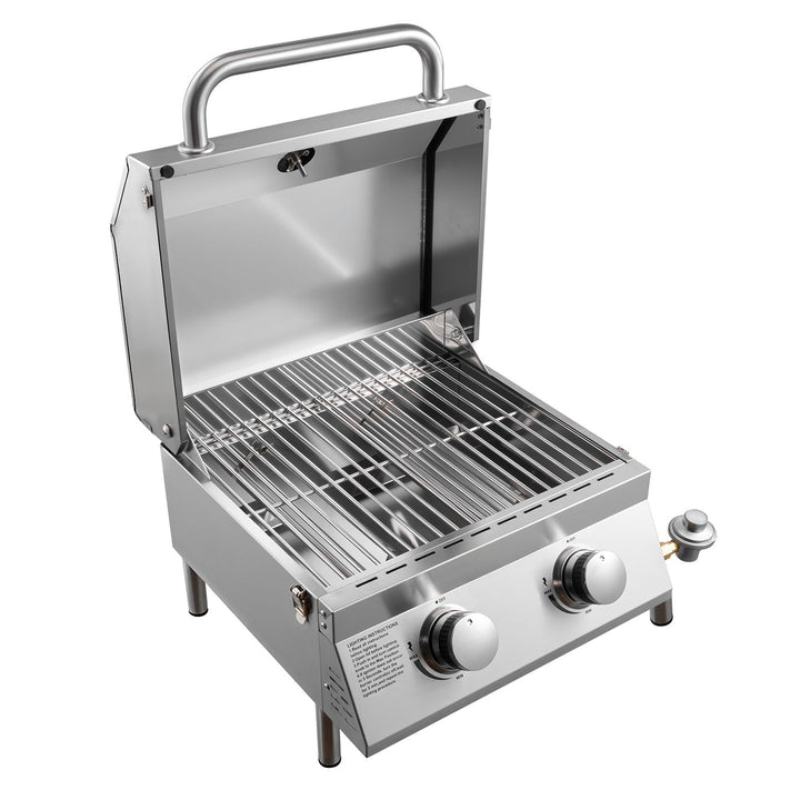 2-Burner Stainless Steel Portable Gas Grill