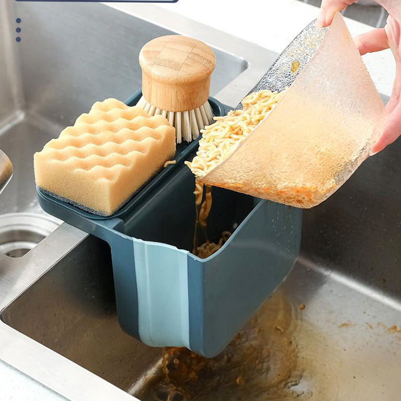 Kitchen Sink Strainer Basket With Suction Cup Drainer Rack
