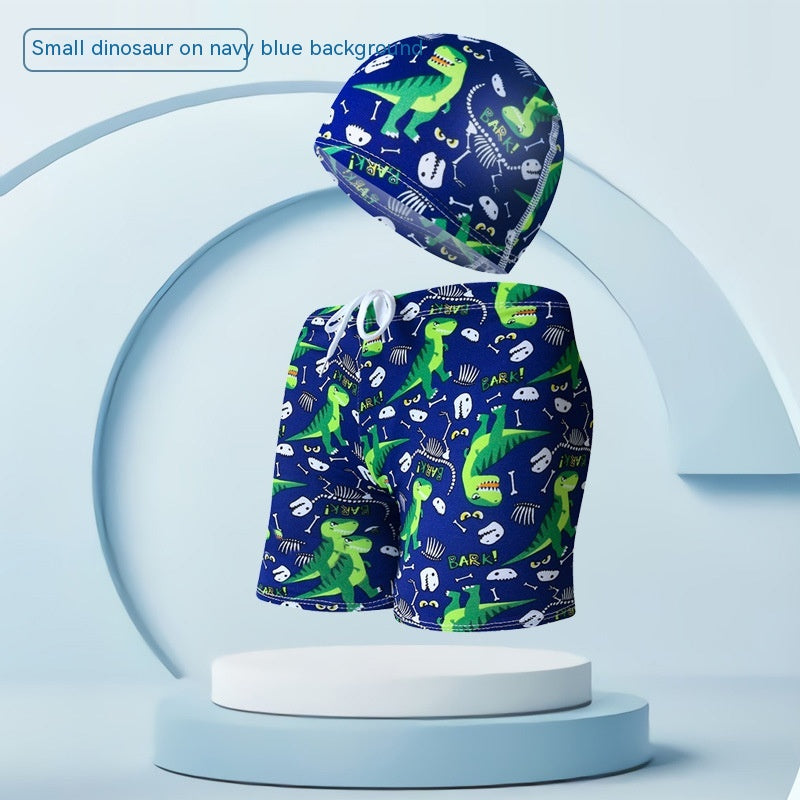 Children’s Swimming Trunks With Cap Beach Vacation Swim Set