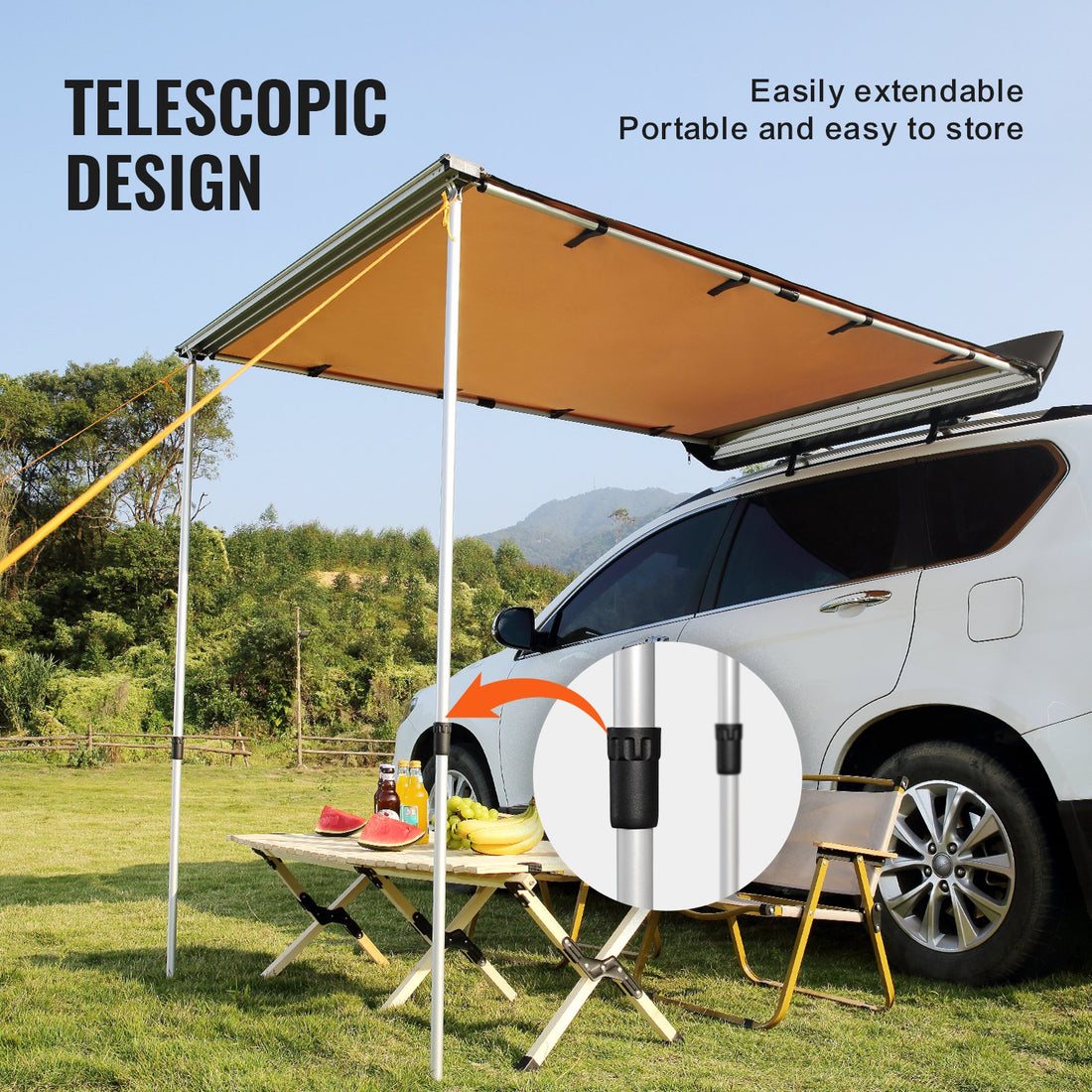 Large 6.6 x 8.2 Ft Vehicle Shade Awning