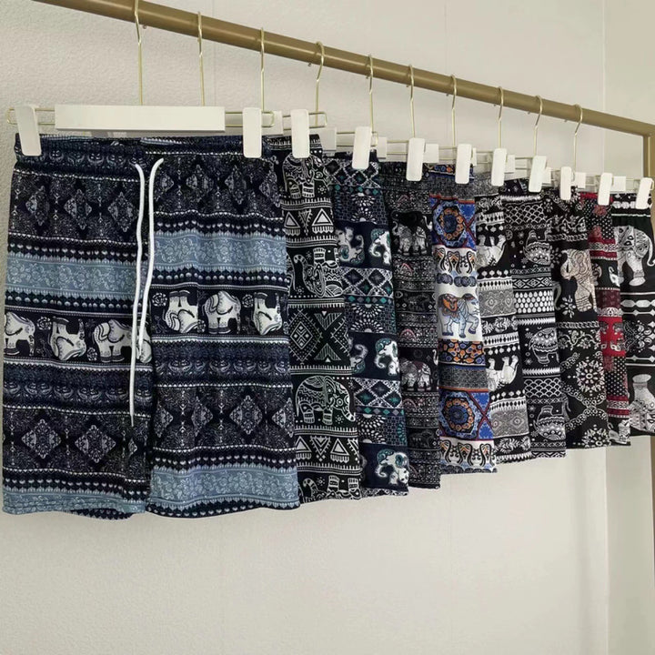 Outdoor Elephant Print Beach Shorts