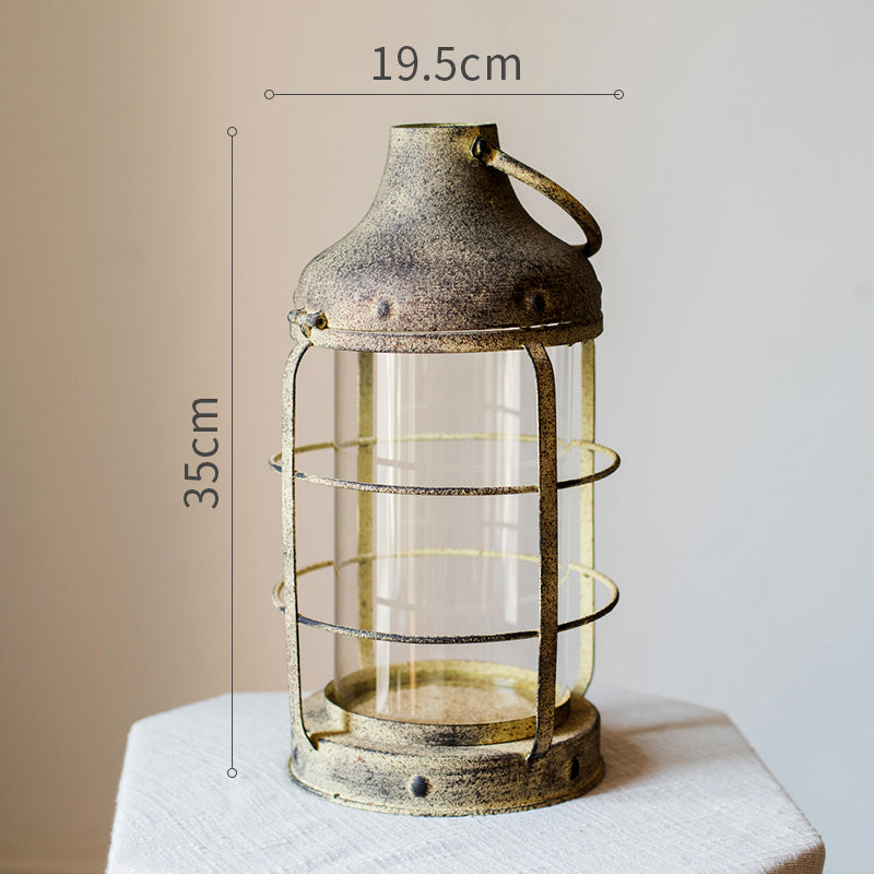 Retro Iron Candlestick Small Lantern