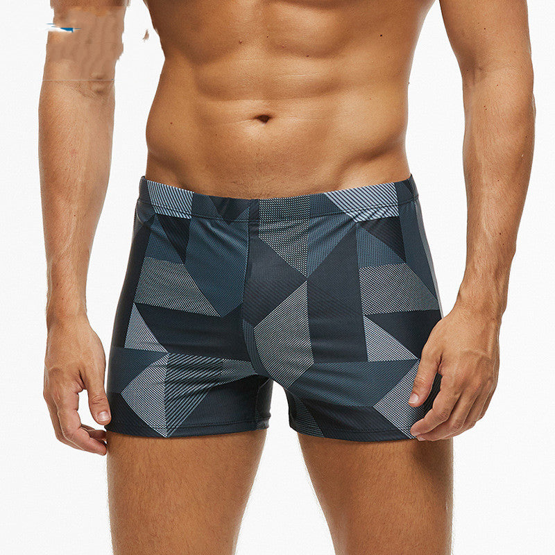 Mens Boxer Style Swim Trunks