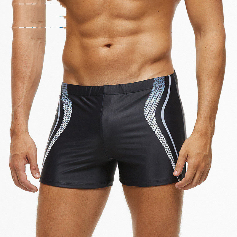 Mens Boxer Style Swim Trunks