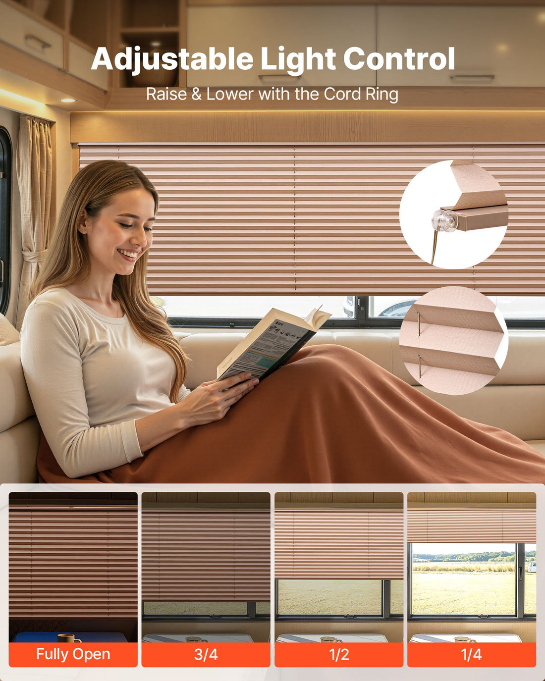 RV Pleated Shades For Camper Windows