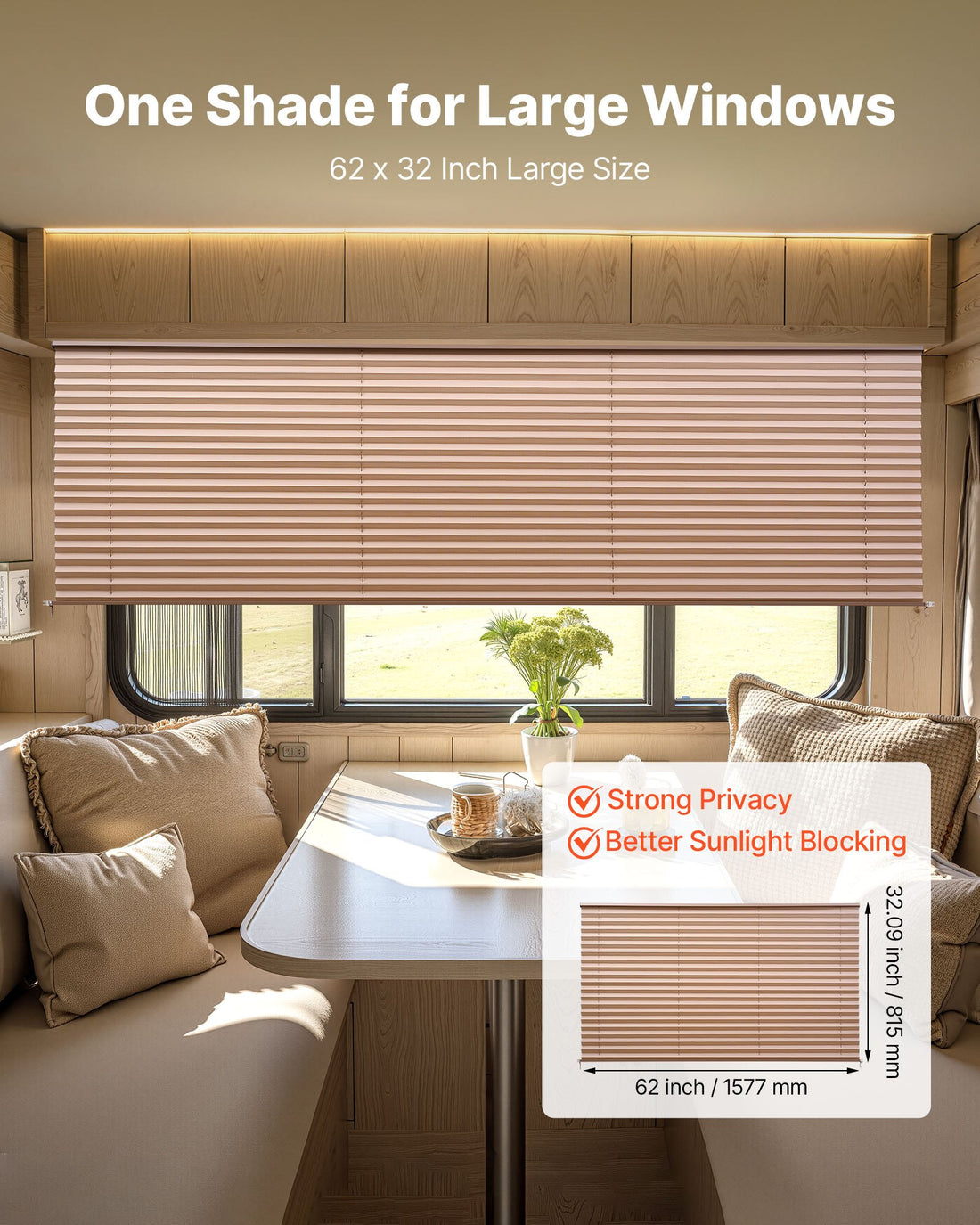 RV Pleated Shades For Camper Windows
