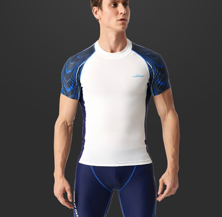 Men’s Lycra Rash Guard Swimming Suit Performance Wear