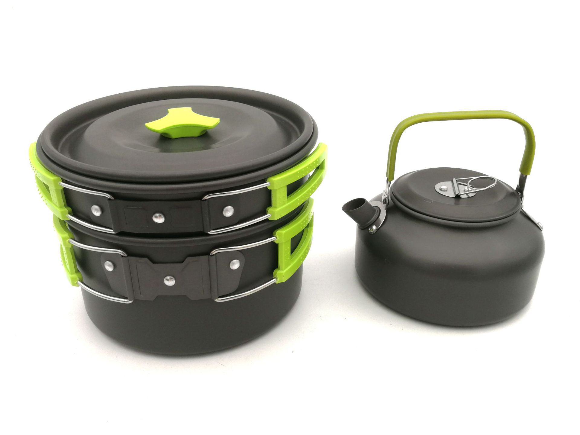 3 Piece Camping Cookware Set with Teapot
