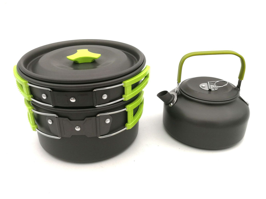 3 Piece Camping Cookware Set with Teapot