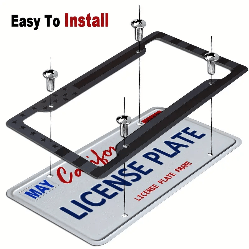 Black 3D ABS Car Tag Frame Holder Decal