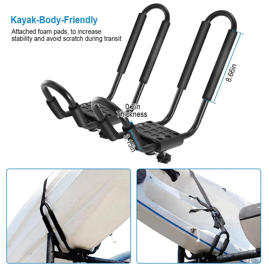 Universal Kayak Roof Rack J-Bar Carrier