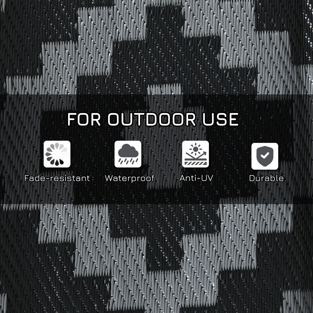 Reversible Outdoor RV Camping Rugs with Carry Bag