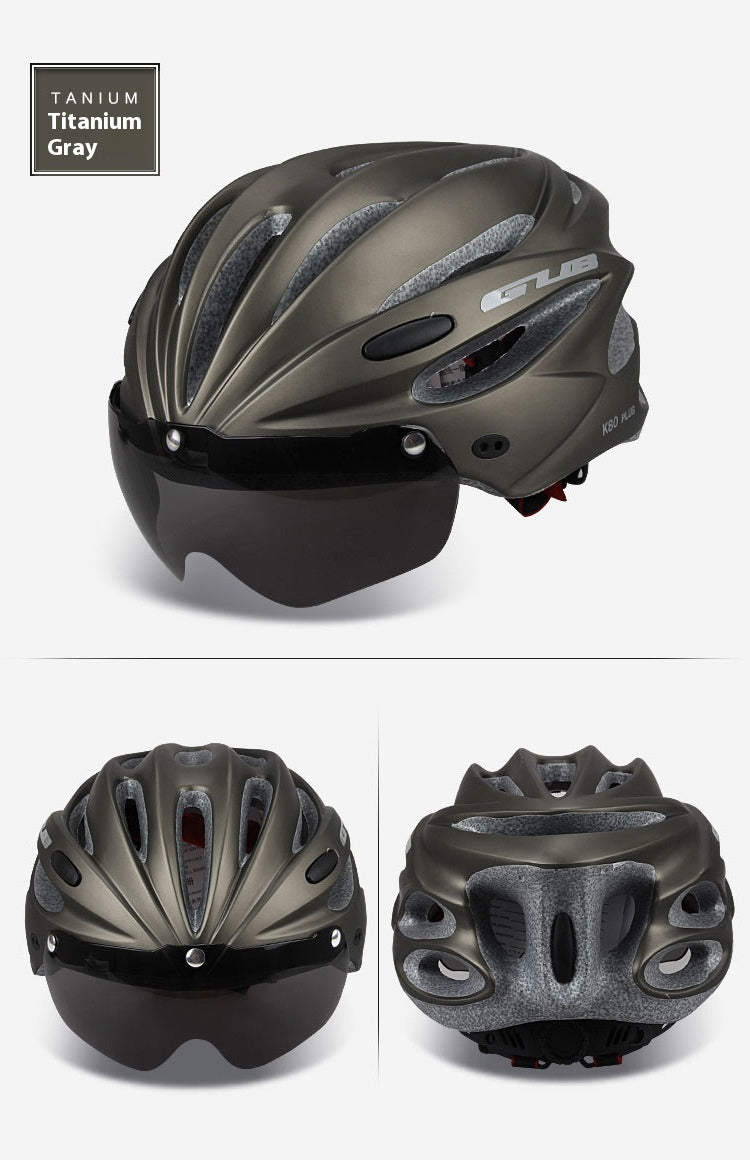 Integrated Riding Cap Magnetic Goggles Helmet