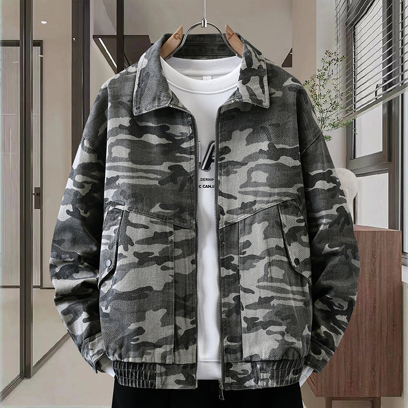 Camouflage American Polo Collar Jacket