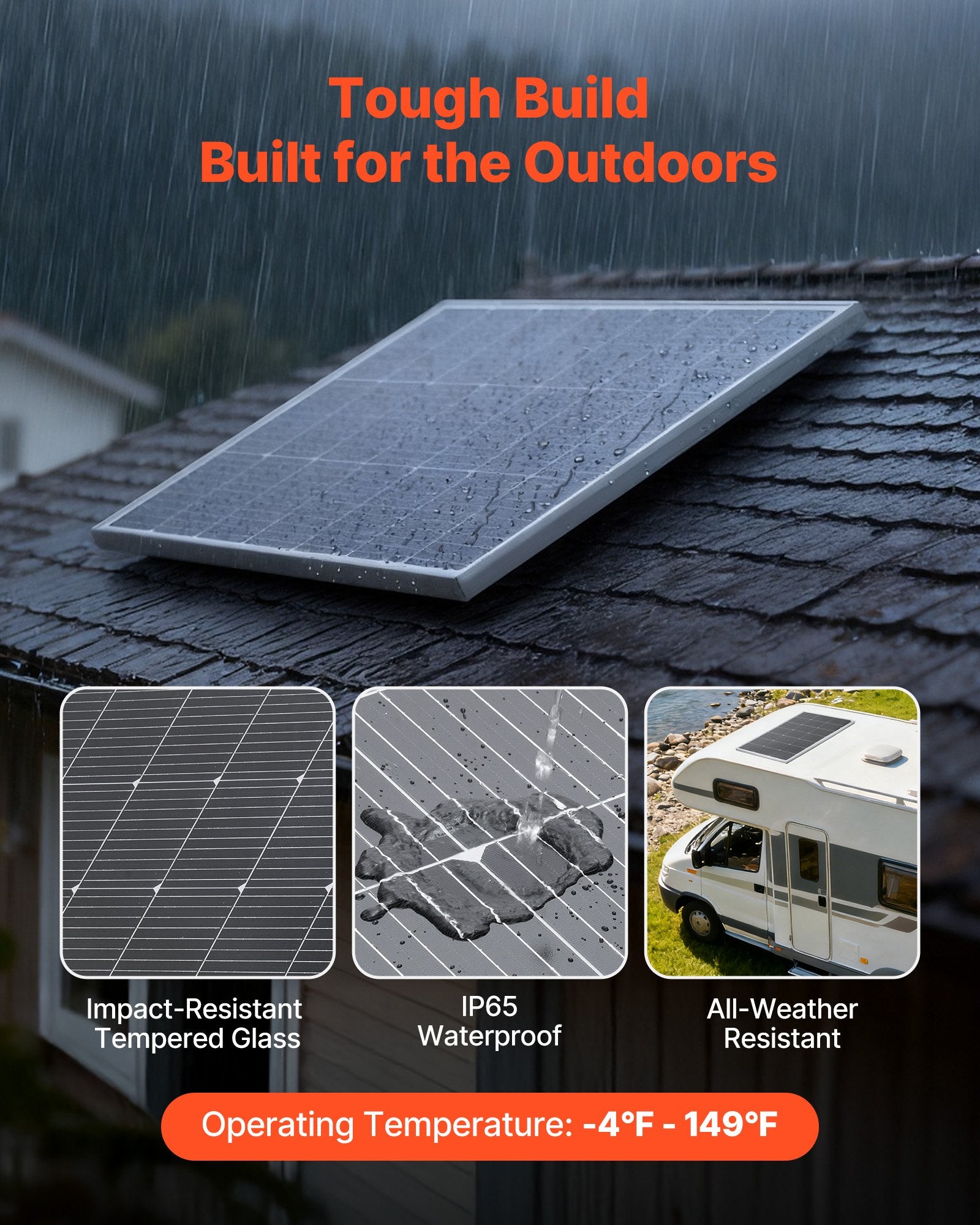 200W Monocrystalline Solar Power Panel