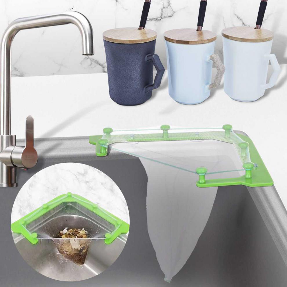 Kitchen Sink Triangle Hanging Net Drain Storage Rack