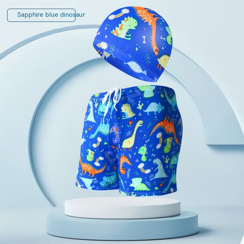 Children’s Swimming Trunks With Cap Beach Vacation Swim Set