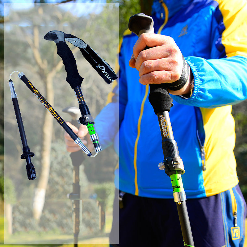 Outdoor Carbon Folding Trekking Poles Lightweight Hiking Sti