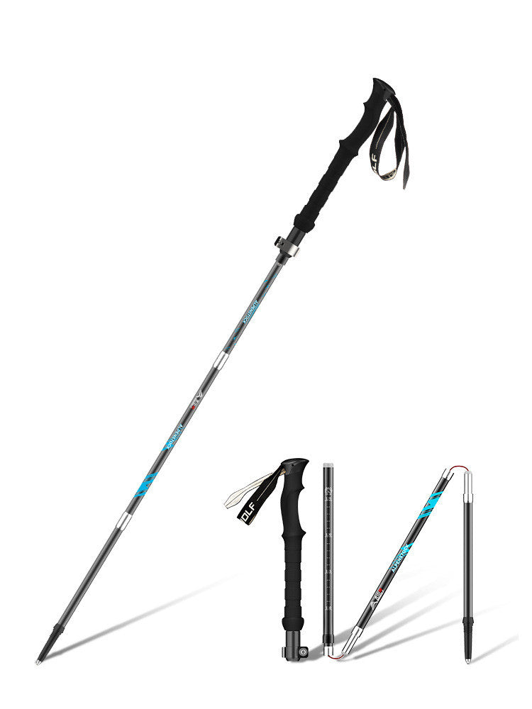 Ultra-Light Folding Trekking Poles Hiking Walking Sticks Outdoor Climbing Ge