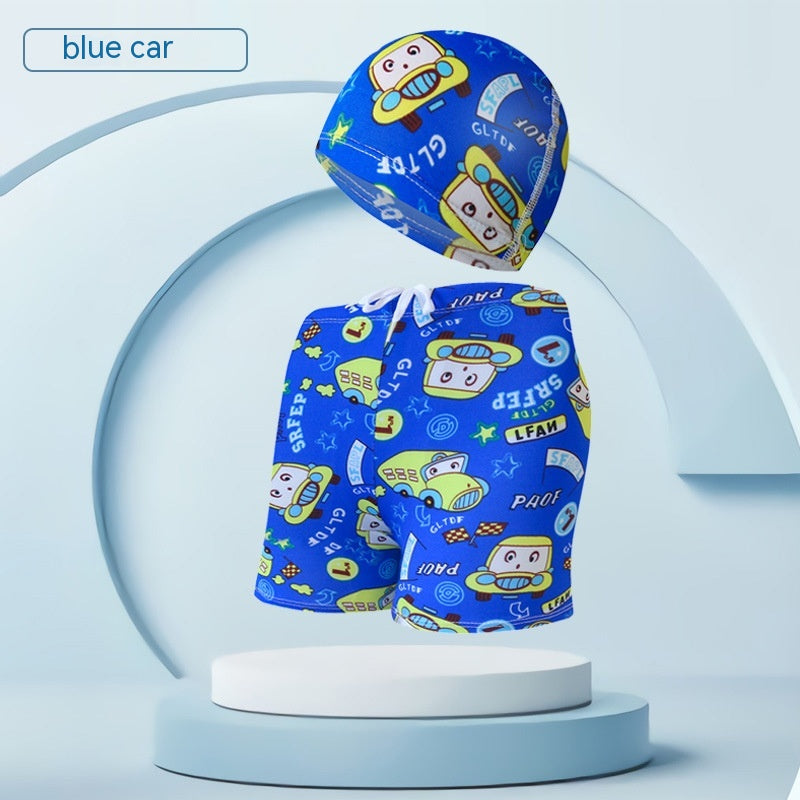 Children’s Swimming Trunks With Cap Beach Vacation Swim Set
