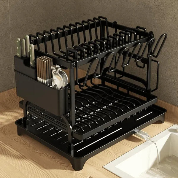 Kitchen Dish Drying Rack With Drain Board
