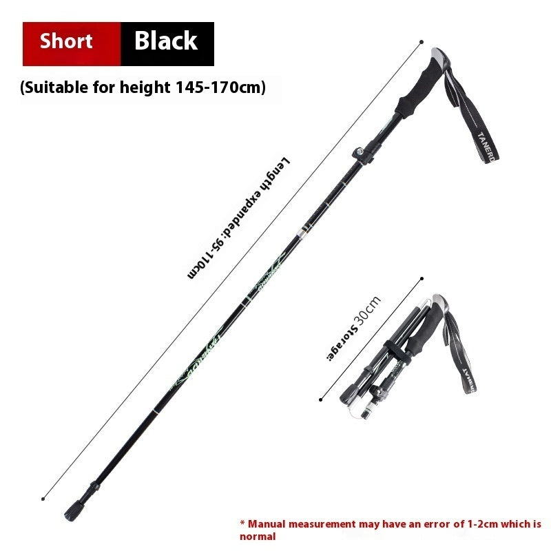 Alloy Foldable And Portable Telescopic Hand Hiking Alpenstock
