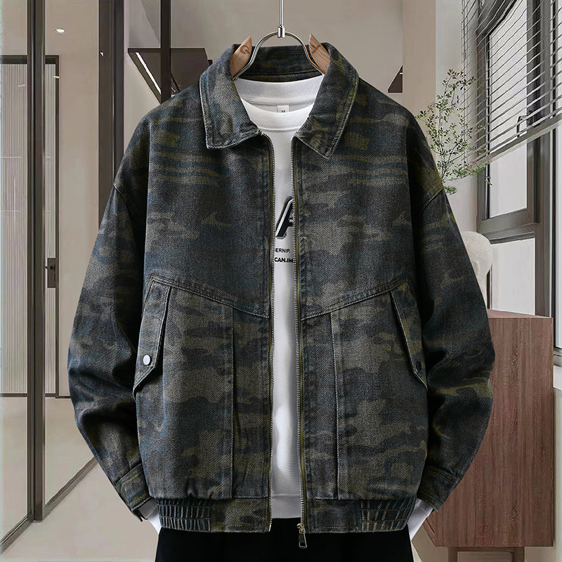 Camouflage American Polo Collar Jacket