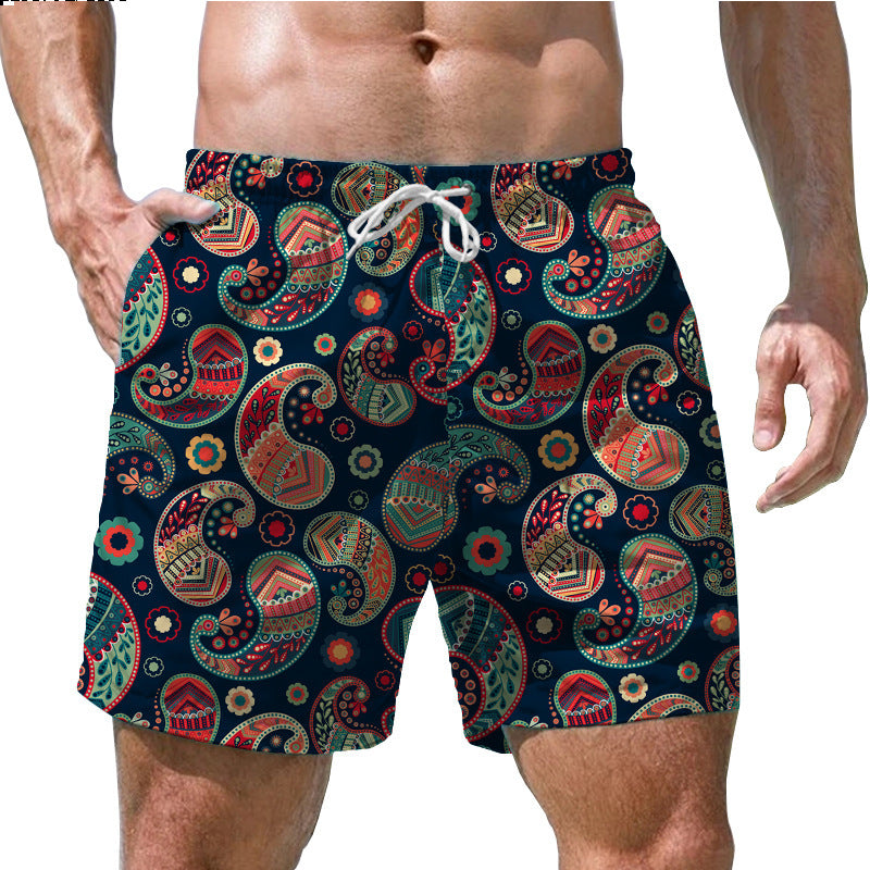 Men’s Hawaiian 3D Print Board Shorts
